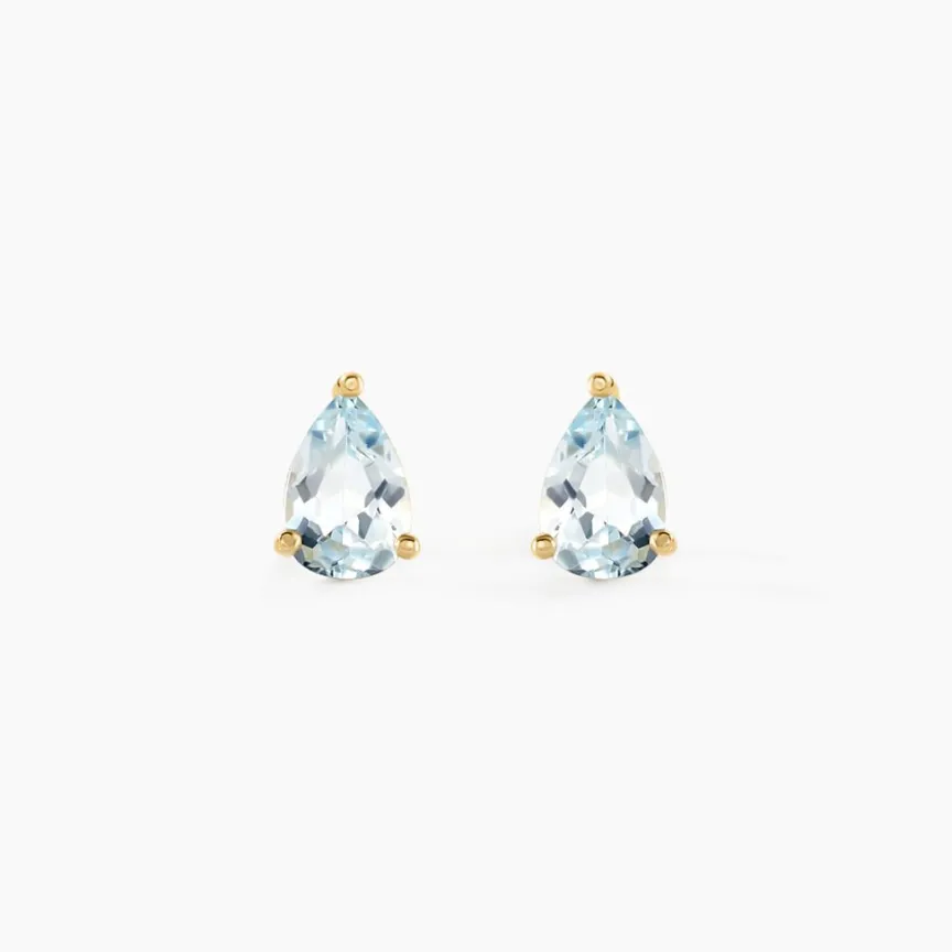 Boucles D'oreilles Puces Goutte Or Jaune Topaze-Histoire d'Or Outlet