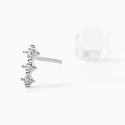 Histoire d'Or Boucles D'oreilles Puces Ganesha Or Blanc Diamant