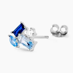 Histoire d'Or Boucles D'oreilles Puces Guillemette Argent Blanc Pierre D'imitation