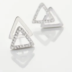 Boucles D'oreilles Puces Glorya Argent Blanc Oxyde De Zirconium-Histoire d'Or Online