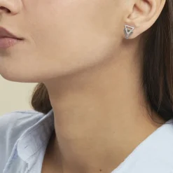 Boucles D'oreilles Puces Glorya Argent Blanc Oxyde De Zirconium-Histoire d'Or Online