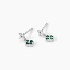 Boucles D'Oreilles Puces Germaine Argent Blanc Oxyde De Zirconium Spinelle-Histoire d'Or Best