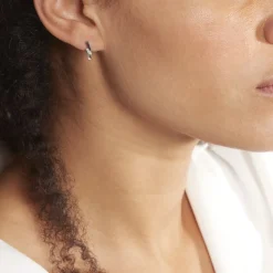 Histoire d'Or Boucles D'oreilles Puces Galya Or Blanc Diamant