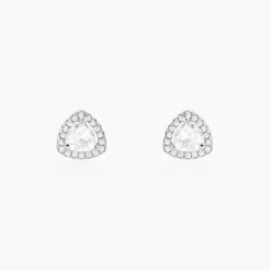 Histoire d'Or Boucles D'oreilles Puces Gorka Argent Blanc Oxyde De Zirconium