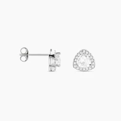 Histoire d'Or Boucles D'oreilles Puces Gorka Argent Blanc Oxyde De Zirconium