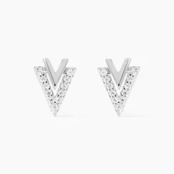 Boucles D'oreilles Puces Guenolee Argent Blanc Oxyde De Zirconium-Histoire d'Or Online