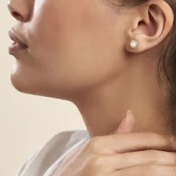 Histoire d'Or Boucles D'oreilles Puces Grizel Or Jaune Perle De Culture Et Oxyde