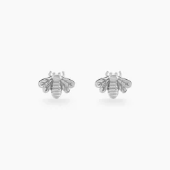 Histoire d'Or Boucles D'oreilles Puces Honey Argent Blanc