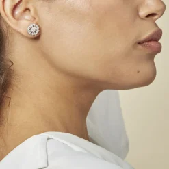 Boucles D'oreilles Puces Hyelana Argent Blanc Oxyde De Zirconium-Histoire d'Or Best