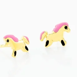 Histoire d'Or Boucles D'oreilles Puces Heldea Cheval Or Jaune