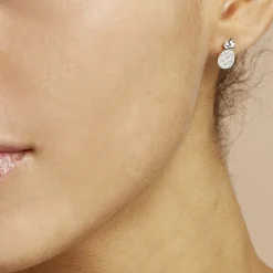 Boucles D'oreilles Puces Harold Argent Blanc Oxyde De Zirconium-Histoire d'Or Discount