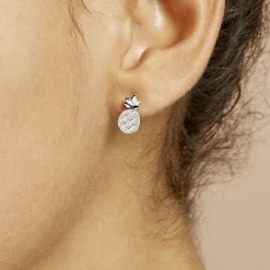 Boucles D'oreilles Puces Harold Argent Blanc Oxyde De Zirconium-Histoire d'Or Discount