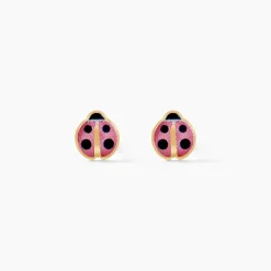 Histoire d'Or Boucles D'oreilles Puces Helidie Coccinelle Or Jaune