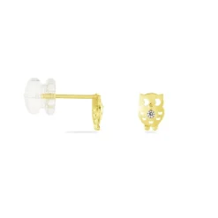 Boucles D'oreilles Puces Helois Hibou Or Jaune Oxyde De Zirconium-Histoire d'Or Hot