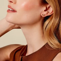 Histoire d'Or Boucles D'oreilles Puces Hisae Plaqué Or Jaune Oxyde De Zirconium