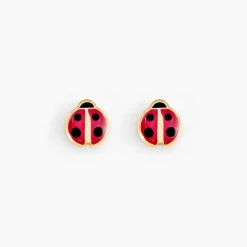 Histoire d'Or Boucles D'oreilles Puces Helidie Coccinelle Or Jaune