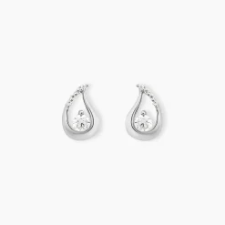 Histoire d'Or Boucles D'oreilles Puces Helie Goutte Or Blanc Oxyde De Zirconium