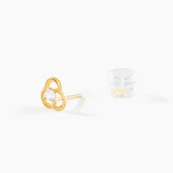 Boucles D'Oreilles Puces Isaias Or Jaune Oxyde De Zirconium-Histoire d'Or Sale