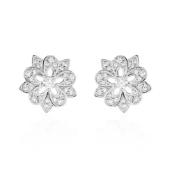 Histoire d'Or Boucles D'oreilles Puces Iona Argent Blanc Oxyde De Zirconium