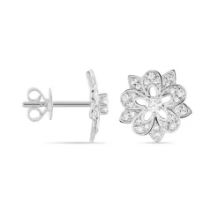 Histoire d'Or Boucles D'oreilles Puces Iona Argent Blanc Oxyde De Zirconium