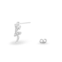 Boucles D'oreilles Puces Ivelyse Argent Blanc-Histoire d'Or