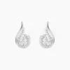 Boucles D'oreilles Puces Indian Drop Argent Blanc Oxyde De Zirconium-Histoire d'Or New