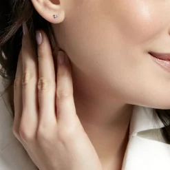 Histoire d'Or Boucles D'oreilles Puces Ina Argent Blanc