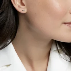 Histoire d'Or Boucles D'oreilles Puces Ina Argent Blanc