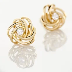 Histoire d'Or Boucles D'oreilles Puces Iwaki Plaqué Or Jaune Oxyde De Zirconium