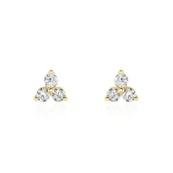 Histoire d'Or Boucles D'oreilles Puces Isaora Or Jaune Oxyde De Zirconium