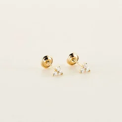 Histoire d'Or Boucles D'oreilles Puces Isaora Or Jaune Oxyde De Zirconium