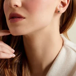 Histoire d'Or Boucles D'oreilles Puces Istoria Plaqué Or Jaune Spinelle