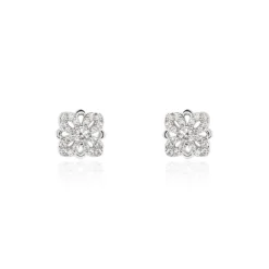 Boucles D'oreilles Puces Isia Argent Blanc Oxyde De Zirconium-Histoire d'Or Clearance