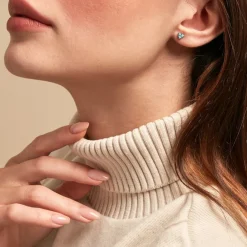 Histoire d'Or Boucles D'oreilles Puces Istoria Plaqué Or Jaune Pierre D'imitation