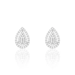 Histoire d'Or Boucles D'oreilles Puces Izia Or Blanc Diamant