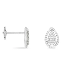 Histoire d'Or Boucles D'oreilles Puces Izia Or Blanc Diamant