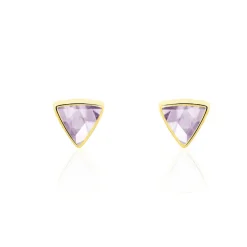 Histoire d'Or Boucles D'oreilles Puces Juliete Or Jaune Amethyste