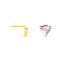 Histoire d'Or Boucles D'oreilles Puces Juliete Or Jaune Amethyste