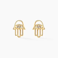 Boucles D'oreilles Puces Jamal Or Jaune Diamant-Histoire d'Or New