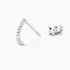 Boucles D'oreilles Puces Jayne Argent Blanc Oxyde De Zirconium-Histoire d'Or Best