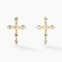 Histoire d'Or Boucles D'oreilles Puces Jesusa Or Jaune Oxyde De Zirconium
