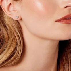 Histoire d'Or Boucles D'oreilles Puces Janice Plaqué Or Jaune Oxyde De Zirconium