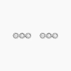 Histoire d'Or Boucles D'oreilles Puces Janys Argent Blanc Oxyde De Zirconium