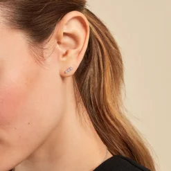 Histoire d'Or Boucles D'oreilles Puces Janys Argent Blanc Oxyde De Zirconium