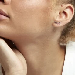 Boucles D'oreilles Puces Karrie Argent Blanc Oxyde De Zirconium-Histoire d'Or New