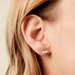 Histoire d'Or Boucles D'Oreilles Puces Katri Or Jaune Perle De Culture Oxyde De Zirconium