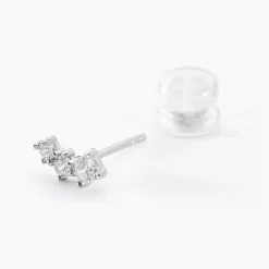 Histoire d'Or Boucles D'oreilles Puces Kyoto Or Blanc Oxyde De Zirconium