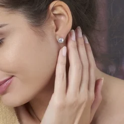 Histoire d'Or Boucles D'oreilles Puces Kylianna Argent Blanc Oxyde De Zirconium