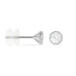 Boucles D'oreilles Puces Kadidia Or Blanc Oxyde De Zirconium-Histoire d'Or
