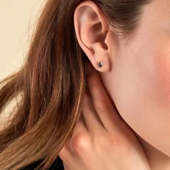 Boucles D'oreilles Puces Kobina Or Jaune Topaze Oxyde De Zirconium-Histoire d'Or Online